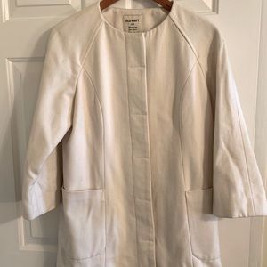 Ivory midi coat small - very Jackie O or Audrey Hepburn